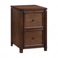 OSP Home Furnishings BTF2937-BR Baton Rouge 2 Drawer File Cabinet in Brushed Walnut Finish